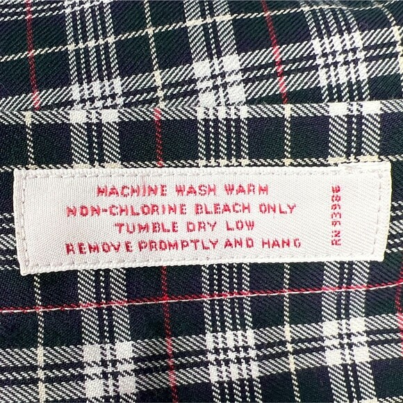 Brooks Brothers 346 Sz Mens M Non-Iron B&W Plaid Long-Sleeve Button-Down Shirt - Picture 5 of 10